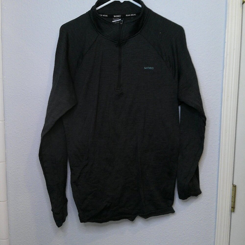 Run Real running jogging fleece top outdoor sport shirt mens large